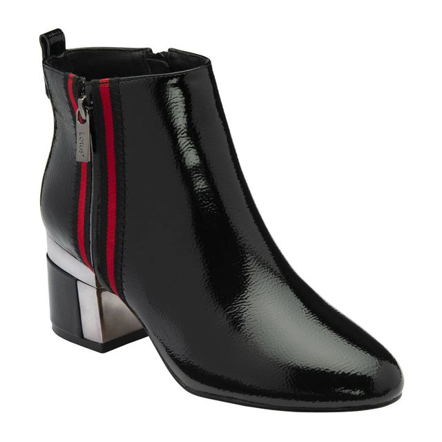 Lotus Heeled Boots - Black patent - ULB418/42 ISSY    STRIPE